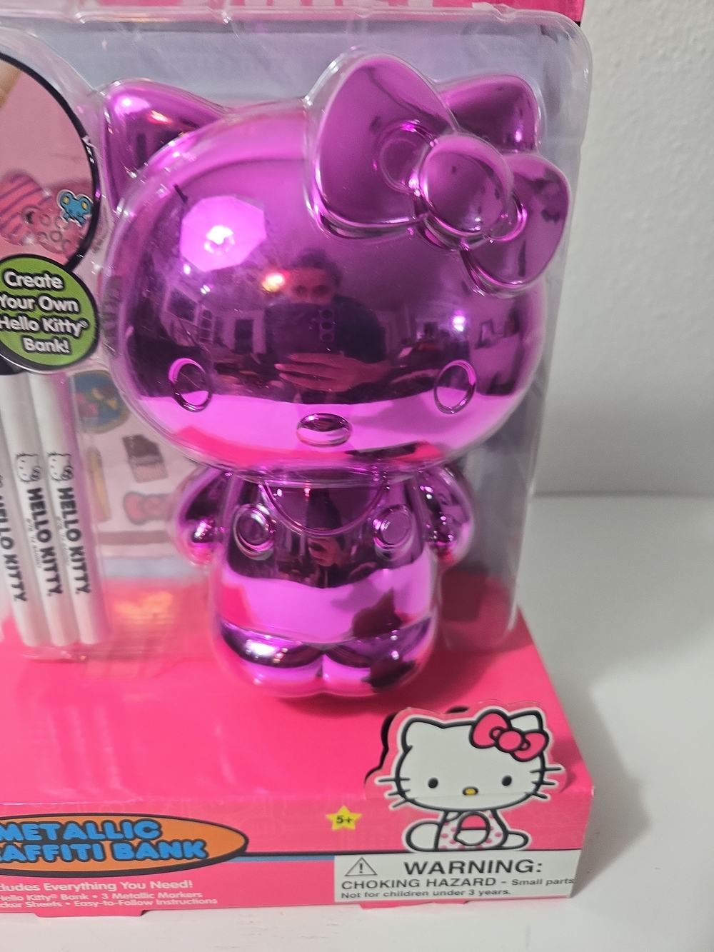 Hello Kitty Metallic Graffiti Bank - Pink - Picture 3 of 8